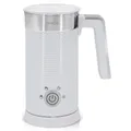 Produktbild: briebe Elegance Milchaufschäumer 4-in-1 Elektrische, Heiß/Kalt Aufschäumdüse 130ml für Kaffee Latte, Cappuccino, Macchiato, Heiße Milch 300ml, Milk Frother, BPA Frei, 500W, Modernes Design Weiß