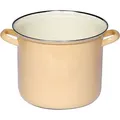 Produktbild: Riess Topf mit Chromrand Ø20cm 4 Liter hoher Fleischtopf Emaille Classic Pastell Goldgelb