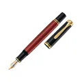 Produktbild: Pelikan Füllhalter Souverän 400, Schwarz-Rot, Feder EF (extra-fein), hochwertiger Kolbenfüller im Geschenk-Etui, 818797