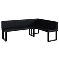 Produktbild: MEBLINI Eckbank für Esszimmer - Küchenbank - Essecke - Sitzecke Küche - Peter - U-Beine 142x196x87cm Rechts - Schwarz Kunstleder