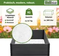 Produktbild: Hochbeet Beeteinfassung mit Wühlmausgitter 100x100x28,5 cm ca. 260 Liter Holzoptik robust stabil Komposter