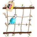 Produktbild: Vogelgaleria® Kletterspielzeug für Vögel aus Sisal und Naturholz - 3 in 1 (Klettern, Sitzen, Knabbern) - Wellensittich Zubehör