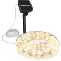 Produktbild: Led Lichterkette Solar 10 M Warmweiß - Innen Und Außen - Solarpanel Mit Akku 1200mah - 100 Leds Warmweiß - 2 Modi: Blinkend Und Stetig - Bearware