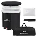 Produktbild: ECD Germany Eisbad Ø80 cm, Eistonne mit Isolierung, Komplettset, 350L Eisfass Tonne für Eisbaden, Kältetherapie & Regeneration, Faltbare Ice Bath Outdoor Kaltwasserbad, Mobile Eisbadewanne für Zuhause