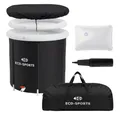 Produktbild: ECD Germany Rundpool Eisbad Ø80 cm Eistonne mit Isolierung Komplettset Eisfass Tonne Außen, Faltbare Mobile Ice Bath 350L für Kältetherapie & Regeneration, H75cm