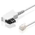 Produktbild: BestPlug 10 Meter Telefon-Kabel, TAE-F Stecker auf RJ11 Stecker, Weiss (verbesserte Ausführung v5.03)