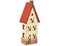 Produktbild: Viana Weihnachtsmann Holz Lichthaus Deko Natur Rot Batteriebetrieb 8,5x6,5x22cm