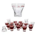 Produktbild: Van Well 24er Schnapsgläser Set Mannheim I 2cl Shotgäser aus Kristall-Glas mit rotem Eichstrich I Pinnchen Gläser für Tequila Raki Wodka Likör Ouzo I Kurze Gläser Set 24 teilig