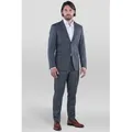 Produktbild: SANDER STELLAN Anzug Herren Business Anzug Slim Fit mit Kleidersack (Anzug Set, 2-tlg., Sakko und Hose) festlich, elegant, modern grau 54