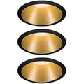 Produktbild: EBL Set Cole Coin 3StepDim rd starr LED 3x6,5W 2700K 230V schwarz/gold matt/Kst Einbaustrahler - 93404