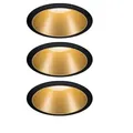 Produktbild: Paulmann 93404 LED Einbauleuchte 3-Step-Dim Cole Coin 3er-Set IP44 Coin 3x6W 3x470lm Schwarz/Gold