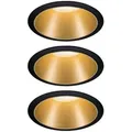 Produktbild: Paulmann 93404 Einbauleuchte Set Cole Coin 3StepDim rd starr LED 3x6.5W 2700K schwarz/gold