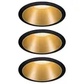 Produktbild: LED Einbauleuchte 3-Step-Dim Cole Coin Basisset IP44 rund 88mm Coin 3x6W 3x470lm 230V dimmbar 2700K Schwarz Gold matt
