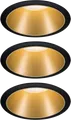 Produktbild: PLM 93404 - Einbauleuchte LED Cole 3 x 6,5 W, 2700 K, schwarz/gold matt
