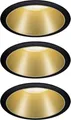 Produktbild: Paulmann Cole Coin 93404 Einbauleuchte 3er Set 2021 Energieeffizienzklasse: n.rel 6W Warmweiß Schwarz, Gold