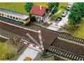 Produktbild: Faller 120174 Bahnübergang Schrankenwärterhaus Elektroantrieb H0 Bausatz Neu