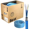 Produktbild: Germany B.e.s.t 200M CAT 8 Netzwerkkabel Verlegekabel Kupfer LAN Kabel Ethernetkabel S/FTP 40 Gbit/s Kat 8 reines Kupfer Datenkabel PoE++ LSZH Datenkabel Simplex