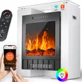 Produktbild: KESSER® LED Kamin Elektrokamin Heizung mit Thermostat, realistischem Feuer + App