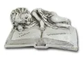 Produktbild: Bambelaa! Grabschmuck Deko Trauerartikel Grab-Engel auf Buch Grau Steinharz Friedhof Ca. 14 x 11 x 6 cm Wetterfest