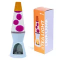 Produktbild: Fisura – Lavalampe mit Kerze, blau und orange, ohne Strom. Umweltfreundliche Dek
