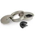 Produktbild: LouMaxx Kabeldurchführung Schreibtisch 60 mm Ø – 2 Stück Kabeldurchlass aus Metall matt Nickel mit Staubdichtung - Schreibtisch Kabeldurchführung für Ordnung und Übersicht am Arbeitsplatz