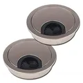 Produktbild: LouMaxx Kabeldurchführung 60 mm Ø – 2er-Set Metall matt Nickel Kabelauslass rund