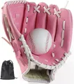 Produktbild: LeapBeast Baseball Handschuhe, Softball Handschuhe mit 1 Ball, Baseball Training Wettbewerb Handschuh Verdicken Dauerhaft Softballhandschuhe für Kinder Erwachsene (Rosa, 12,5 Zoll)