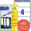 Produktbild: AVERY Zweckform ultragrip Rückenschilder Haftend Breit L4761-25 DIN A4 6,1 x 19,2 cm Weiß 25 Blatt à 4 Etiketten