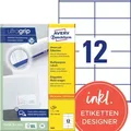 Produktbild: Avery Zweckform L4761-25 Ordner-Etiketten, A4 mit ultragrip, 61 x 192 mm, 30 Bogen/120 Etiketten, weiß