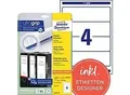 Produktbild: AVERY Zweckform ultragrip Rückenschilder L4761-25 Selbsthaftend DIN A4 Weiß 6,1 x 19,2 cm 25 Blatt à 4 Etiketten