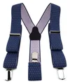 Produktbild: TigerTie Unisex Hosenträger mit 3 extra starken Clips - blau rosa gepunktet