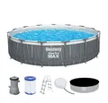 Produktbild: Bestway Framepool Bestway Steel Pro MAX Frame Pool Komplett-Set mit Filterpumpe Durchm.
