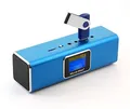 Produktbild: MusicMan TXX3548 MA Soundstation Stereo-Lautsprecher mit integriertem wiederaufladbarem Akku und LCD-Display (MP3-Player, Radio, microSD-Kartensteckplatz, USB-Steckplatz), Blau