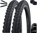 Produktbild: 2 x Schwalbe Marathon 365 GreenGuard E-50 Fahrradreifen Schwarz mit Reflex 40-622 (28 x 1,50) + 2 x Schwalbe Schläuche DV17 inkl. maxxi4you Reifenheber