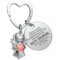 Produktbild: FABACH Beste Freundin Schlüsselanhänger Schutzengel mit Herz und Gravur - Beste Freundin Geschenke Schlüsselanhänger - Beste Freundinnen Geschenk Engel Glücksbringer Beste Freundin