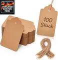 Produktbild: Geschenkanhänger Kraftpapier 4x7cm für DIY Verpackung Hochzeit Geburtstag Set