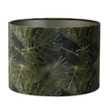 Produktbild: Lampenschirm Zylinder in Velours Tropical Grün Motiv Monstera Blatt für Tisch...