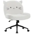 Produktbild: IWMH Bürostuhl ohne Armlehne, Höhenverstellbar Schreibtischstuhl mit Rollen, Ergonomisch Lesesessel für Büro, Schlafzimmer, Schminktisch - Weiß