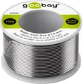 Produktbild: Goobay Lötzinn bleifrei, ø 1,0 mm, 100 g Zusammensetzung: 0,3 % Silber, 0,7 % Kupfer, 96,5 % Zinn, Flußmittelanteil: 2,5 %, Schmelzpunkt 217° C 40844