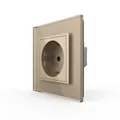 Produktbild: LIVOLO Design Glas Steckdosen Stecker Einbausteckdose Schuko Steckdose Gold