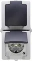 Produktbild: Kopp 136956008 Feuchtraum-Schalterprogramm Schutzkontakt-Steckdose mit Klappdeckel Nautic Grau 1 St.