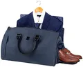 Produktbild: HUGH BUTLER Weekender Tasche Herren 4w1 mit Anzug Transporttasche - Praktische Reisetasche für Kleidung, Laptop, Schuhe und Kosmetika - Elegante Dunkelgraue Hülle, für Business und Geschäftsreisen