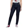 Produktbild: QueenKerosin Slim-fit-Jeans (1-tlg) 50s Western Look mit Stickerei blau 33