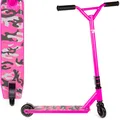 Produktbild: Land Surfer Stunt Scooter - Stunt Roller für Kinder ab 8 Jahren und Junge Erwachsene mit 360 Grad Deck, 100 mm High  PolyurethanRäder mit ABEC-9 Kugellager und Geschenkbox - Rosa Camouflage