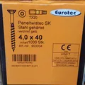 Produktbild: EUROTEC Paneltwistec Senkkopf, Stahl gelb verz., TX 20 / 4,0 × 40 mm / VPE 1000