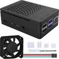Produktbild: GeeekPi ABS Gehäuse für Raspberry Pi 4, mit PWM Lüfter 40X40X10mm und 4 Stück Aluminum Kühlkörper für Raspberry Pi 4 Model B 8GB/4GB/2GB (Schwarz)