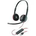 Produktbild: poly Plantronics C3220 Verkabelt Headset Kopfbügel USB Noise Cancelling Microphone Mit Mikrofon Stereo Rot, Schwarz