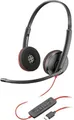 Produktbild: HP Poly Blackwire C3220 On Ear Headset kabelgebunden Stereo Schwarz Headset, Mikrofon-Stummschaltung, Lautstärkeregelung Computer