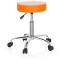 Produktbild: Hocker / Drehhocker / Arbeitsstuhl OPERATOR II Kunstleder orange Chrom hjh OFFICE