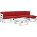 Produktbild: 4-tlg. Paletten-lounge-set Weiß Imprägniertes Kiefernholz Vidaxl